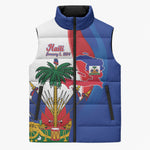 Haiti Independence Day Sleeveless Puffer Jacket 1804 Viv Haiti Viv Libete