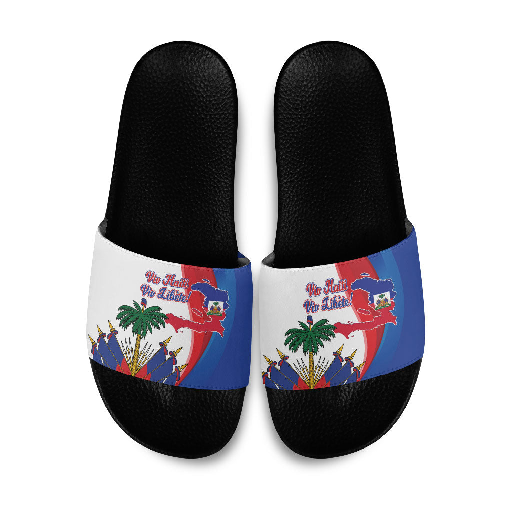 Haiti Independence Day Slide Sandals 1804 Viv Haiti Viv Libete