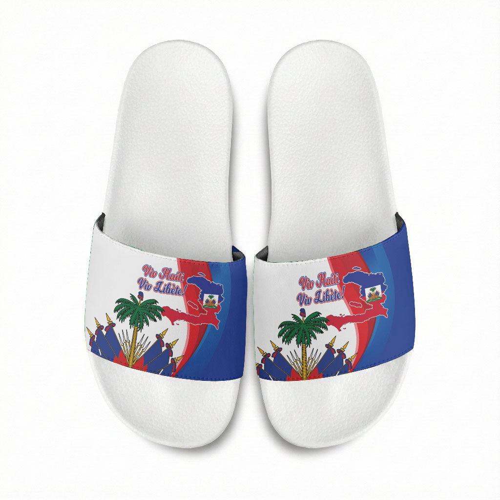 Haiti Independence Day Slide Sandals 1804 Viv Haiti Viv Libete