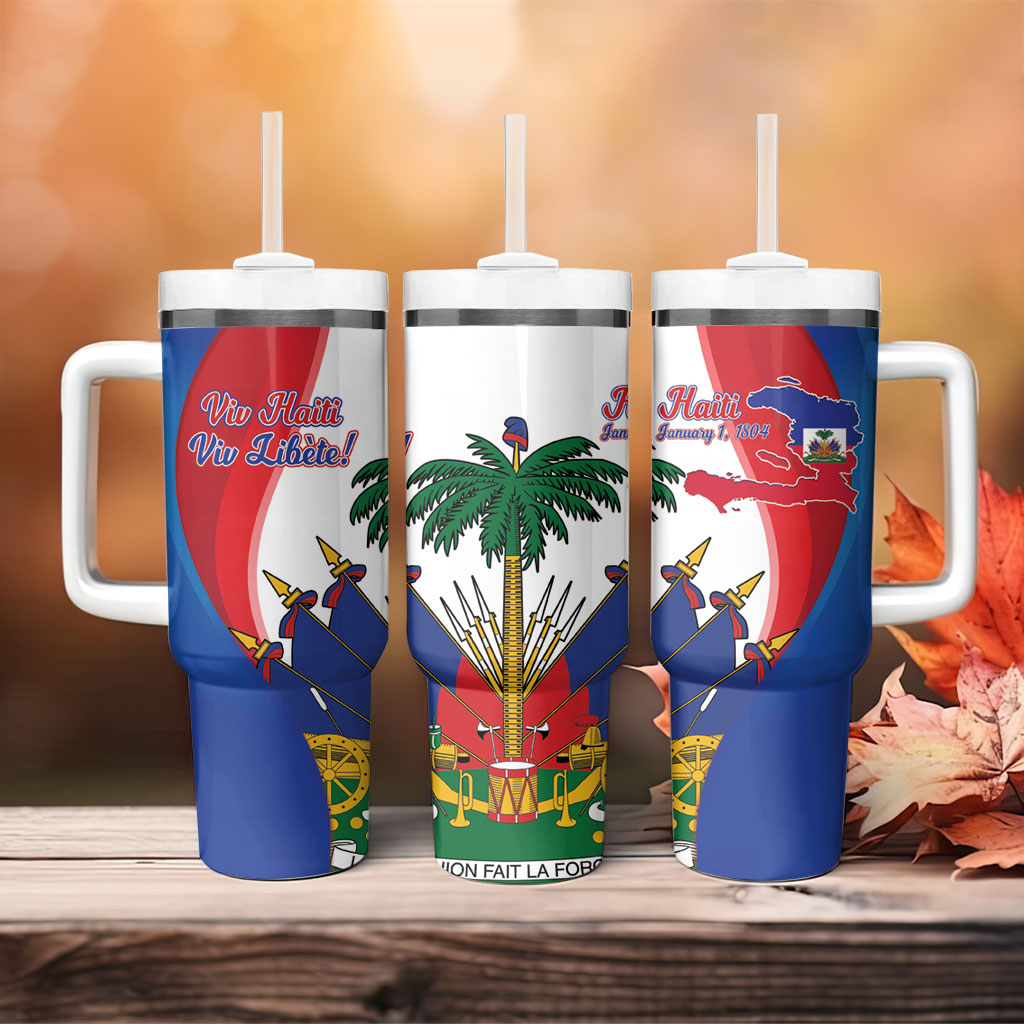 Haiti Independence Day Tumbler With Handle 1804 Viv Haiti Viv Libete