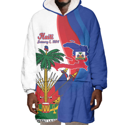 Haiti Independence Day Wearable Blanket Hoodie 1804 Viv Haiti Viv Libete