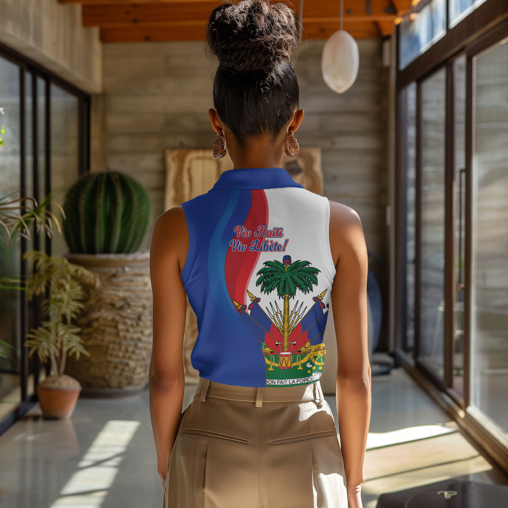 Haiti Independence Day Women Sleeveless Polo Shirt 1804 Viv Haiti Viv Libete