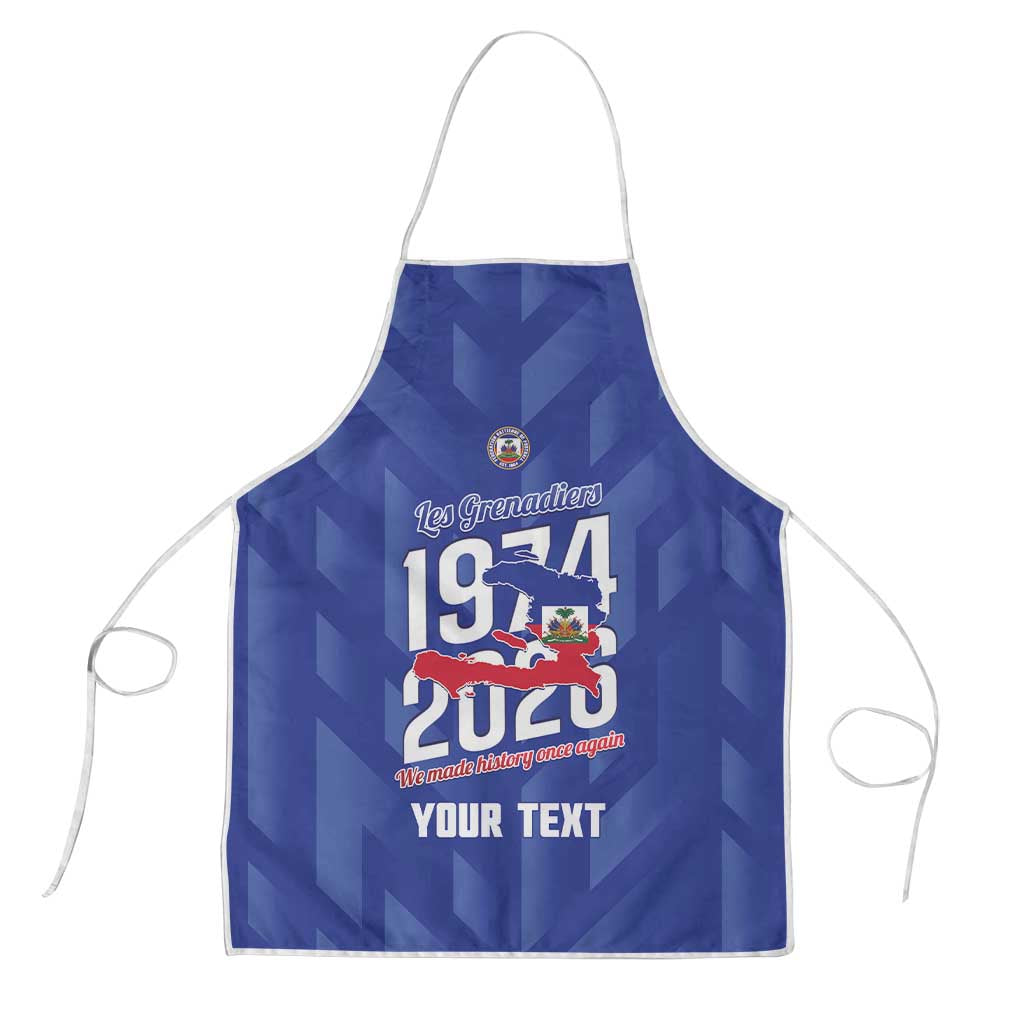 Personalized Haiti Football Apron Les Grenadiers Made History Once Again Blue Color