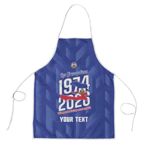 Personalized Haiti Football Apron Les Grenadiers Made History Once Again Blue Color