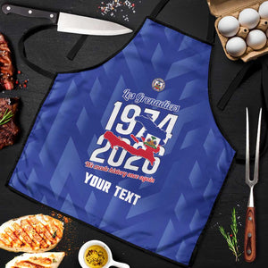 Personalized Haiti Football Apron Les Grenadiers Made History Once Again Blue Color