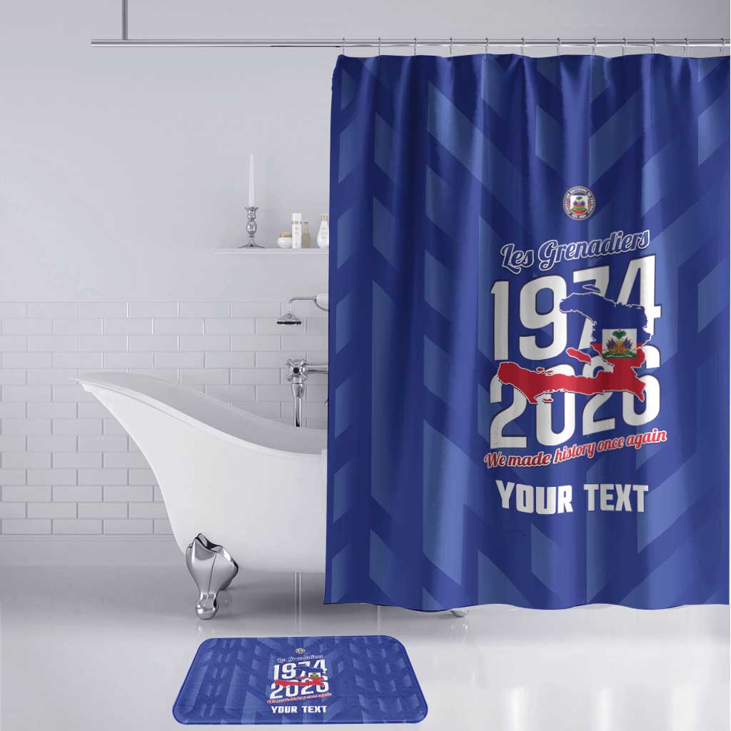 Personalized Haiti Football Bathroom Set Les Grenadiers Made History Once Again Blue Color