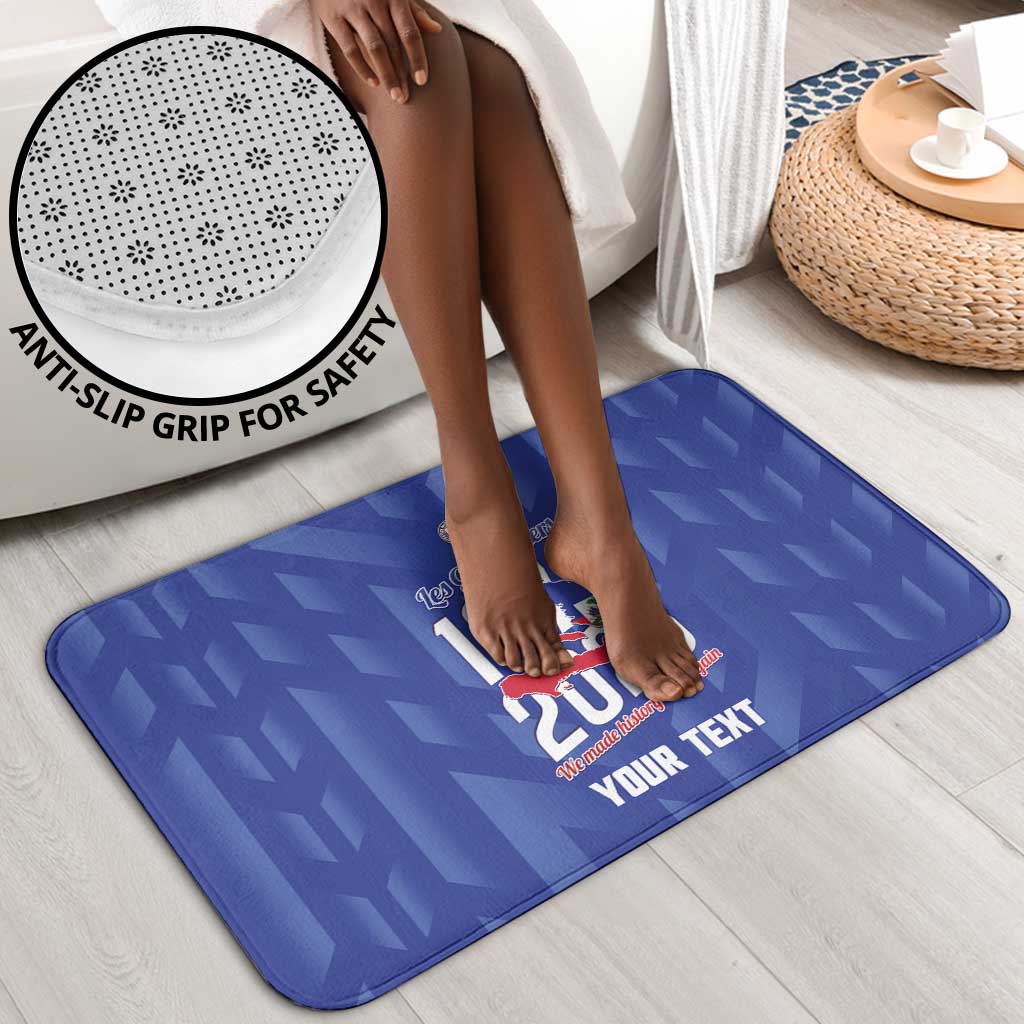 Personalized Haiti Football Bathroom Set Les Grenadiers Made History Once Again Blue Color