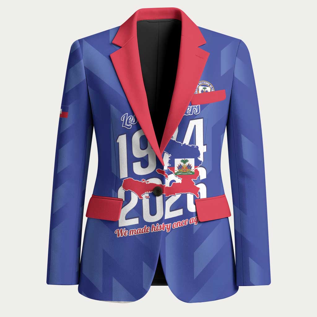 Personalized Haiti Football Blazer Les Grenadiers Made History Once Again Blue Color