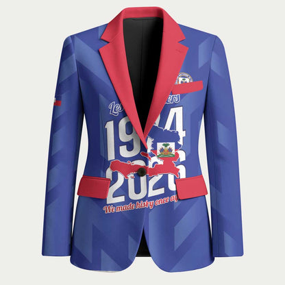 Personalized Haiti Football Blazer Les Grenadiers Made History Once Again Blue Color