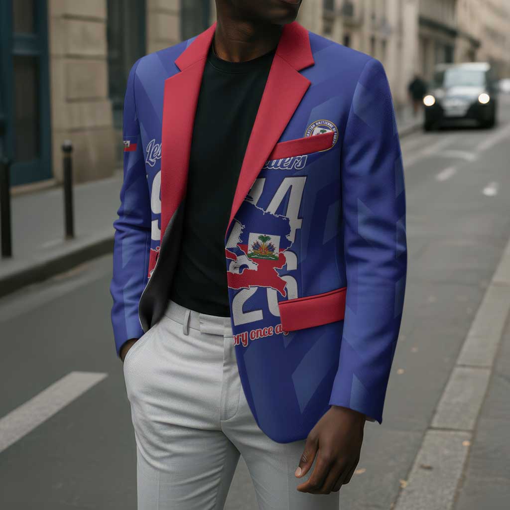 Personalized Haiti Football Blazer Les Grenadiers Made History Once Again Blue Color