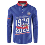 Personalized Haiti Football Button Sweatshirt Les Grenadiers Made History Once Again Blue Color