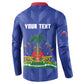 Personalized Haiti Football Button Sweatshirt Les Grenadiers Made History Once Again Blue Color
