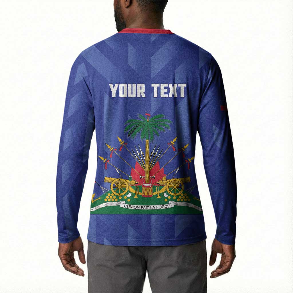 Personalized Haiti Football Button Sweatshirt Les Grenadiers Made History Once Again Blue Color