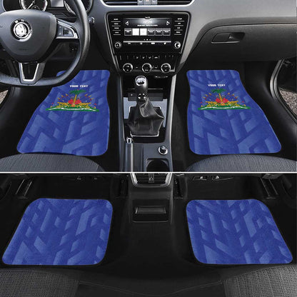Personalized Afro Haiti Football Car Mats Les Grenadiers Made History Once Again Blue Color - African Pride