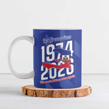 Personalized Haiti Football Ceramic Mug Les Grenadiers Made History Once Again Blue Color