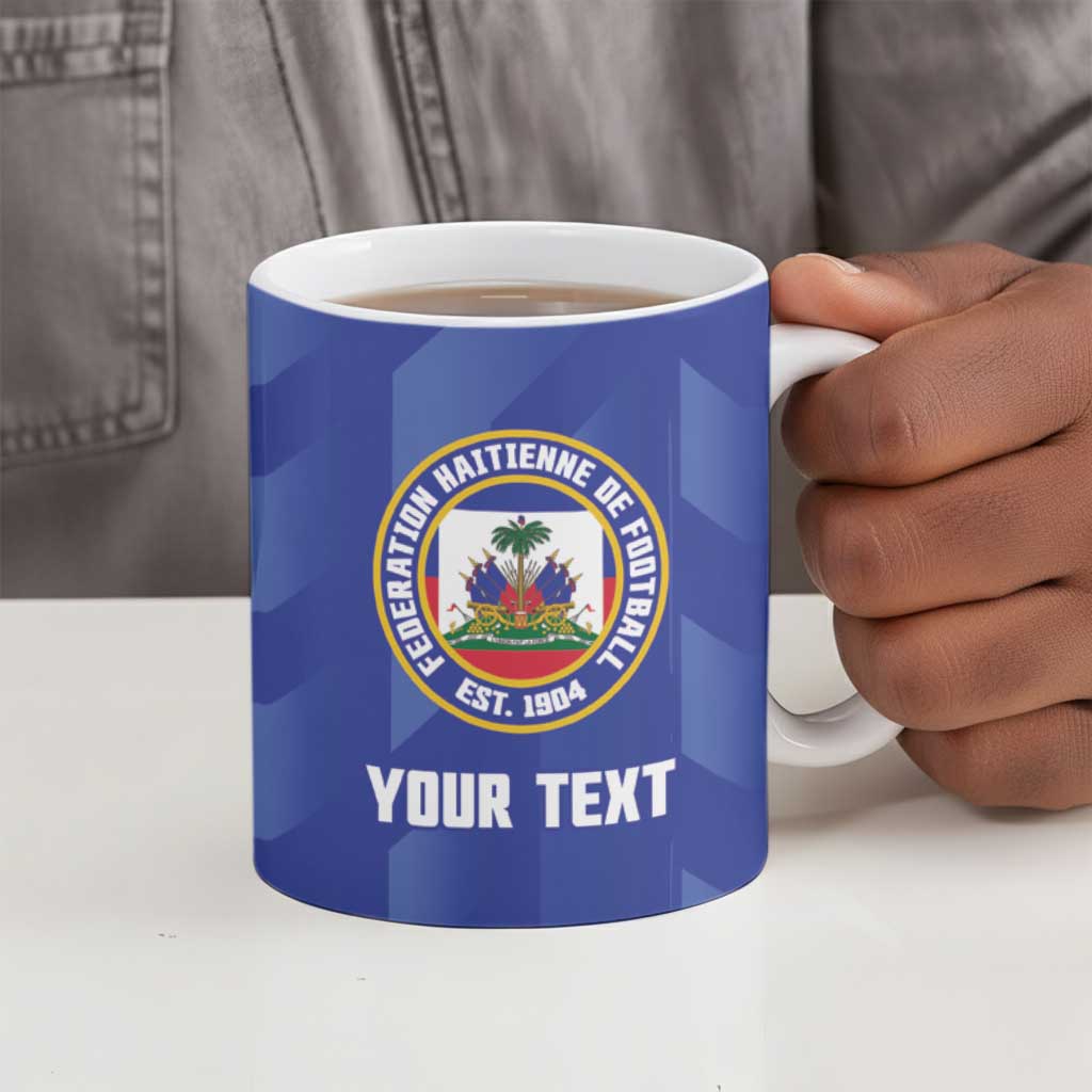 Personalized Haiti Football Ceramic Mug Les Grenadiers Made History Once Again Blue Color