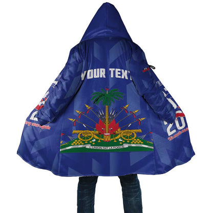 Personalized Haiti Football Cloak Les Grenadiers Made History Once Again Blue Color