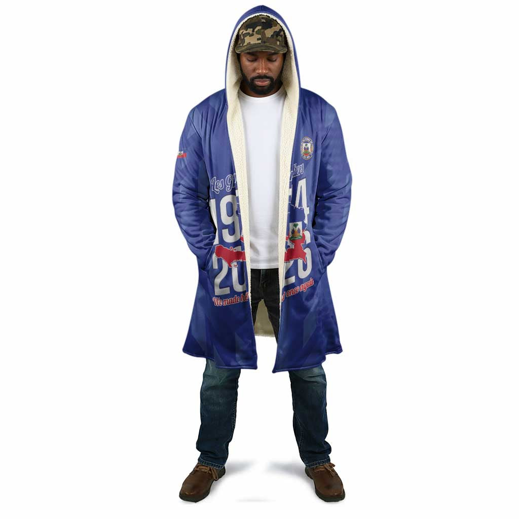 Personalized Haiti Football Cloak Les Grenadiers Made History Once Again Blue Color