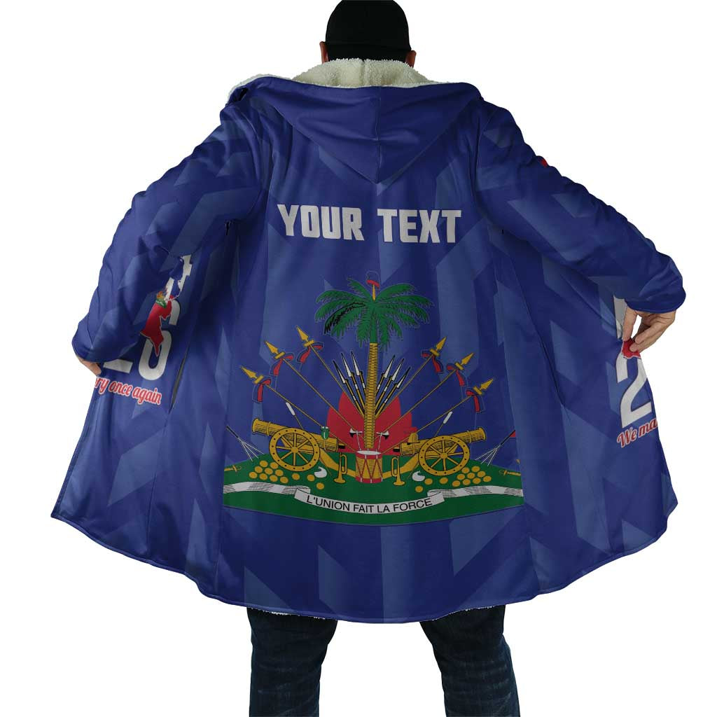 Personalized Haiti Football Cloak Les Grenadiers Made History Once Again Blue Color