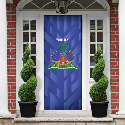Personalized Haiti Football Door Cover Les Grenadiers Made History Once Again Blue Color