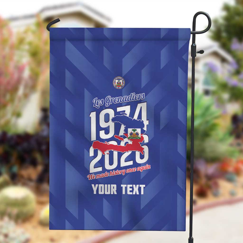 Personalized Afro Haiti Football Garden Flag Les Grenadiers Made History Once Again Blue Color - African Pride