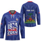 Personalized Haiti Football Hockey Jersey Les Grenadiers Made History Once Again Blue Color