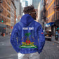 Personalized Afro Haiti Football Hoodie Les Grenadiers Made History Once Again Blue Color - African Pride