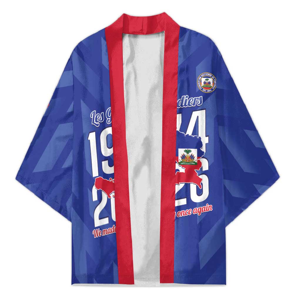 Personalized Haiti Football Kimono Les Grenadiers Made History Once Again Blue Color