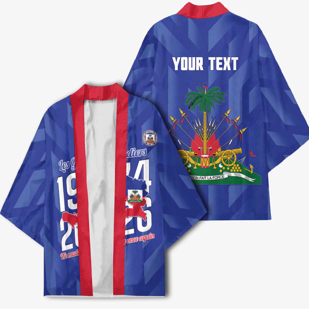 Personalized Haiti Football Kimono Les Grenadiers Made History Once Again Blue Color