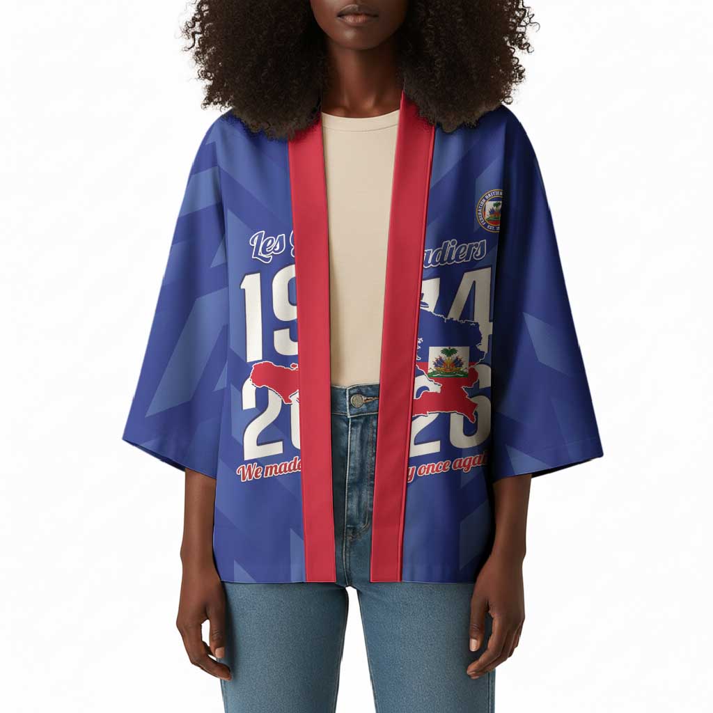 Personalized Haiti Football Kimono Les Grenadiers Made History Once Again Blue Color