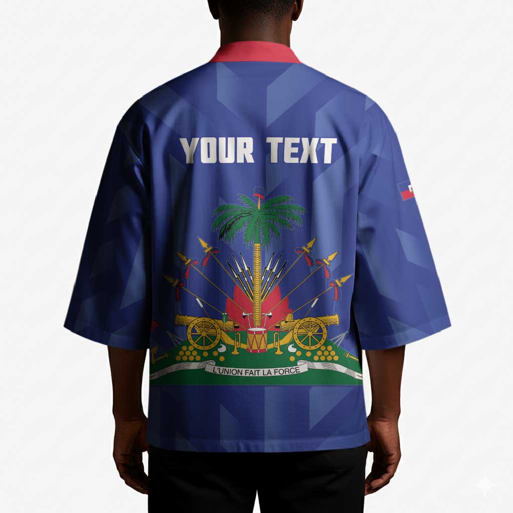 Personalized Haiti Football Kimono Les Grenadiers Made History Once Again Blue Color