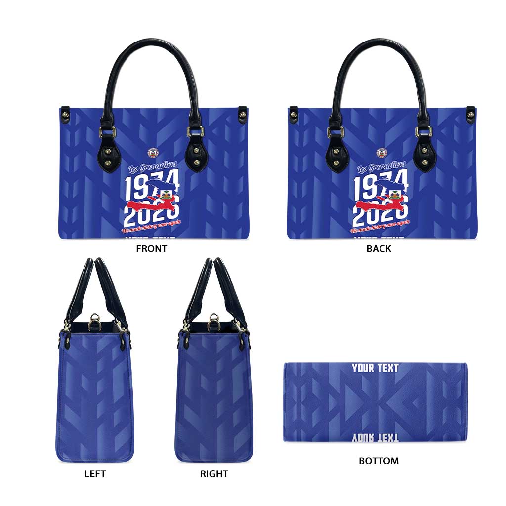 Personalized Haiti Football Leather Bag Les Grenadiers Made History Once Again Blue Color
