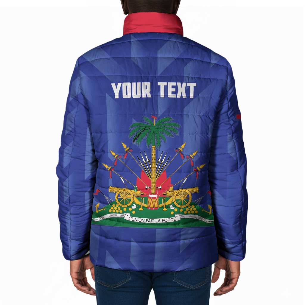 Personalized Haiti Football Padded Jacket Les Grenadiers Made History Once Again Blue Color