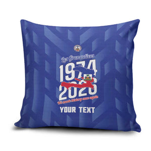 Personalized Haiti Football Pillow Cover Les Grenadiers Made History Once Again Blue Color