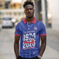 Personalized Afro Haiti Football Polo Shirt Les Grenadiers Made History Once Again Blue Color LT14