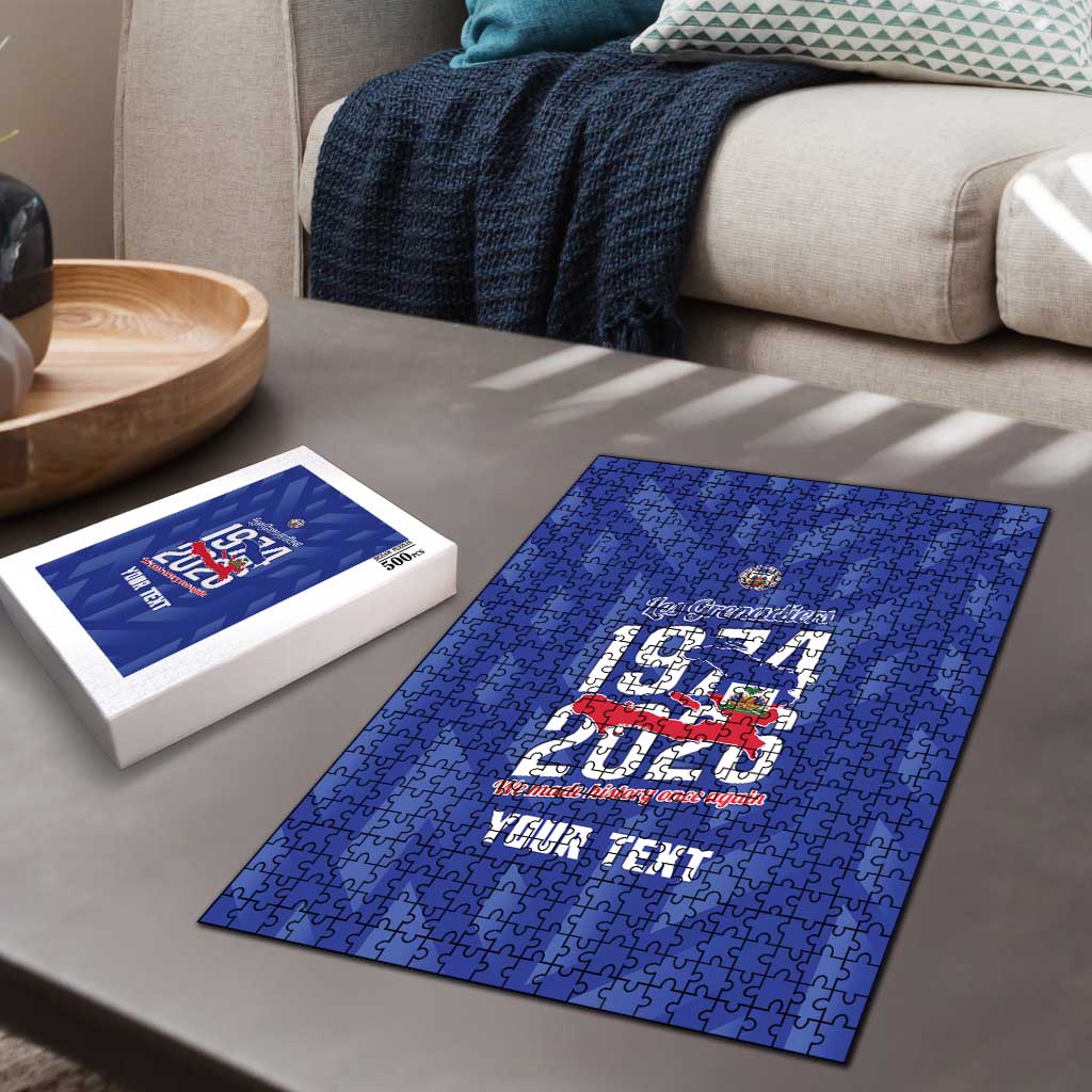 Personalized Haiti Football Puzzle Les Grenadiers Made History Once Again Blue Color
