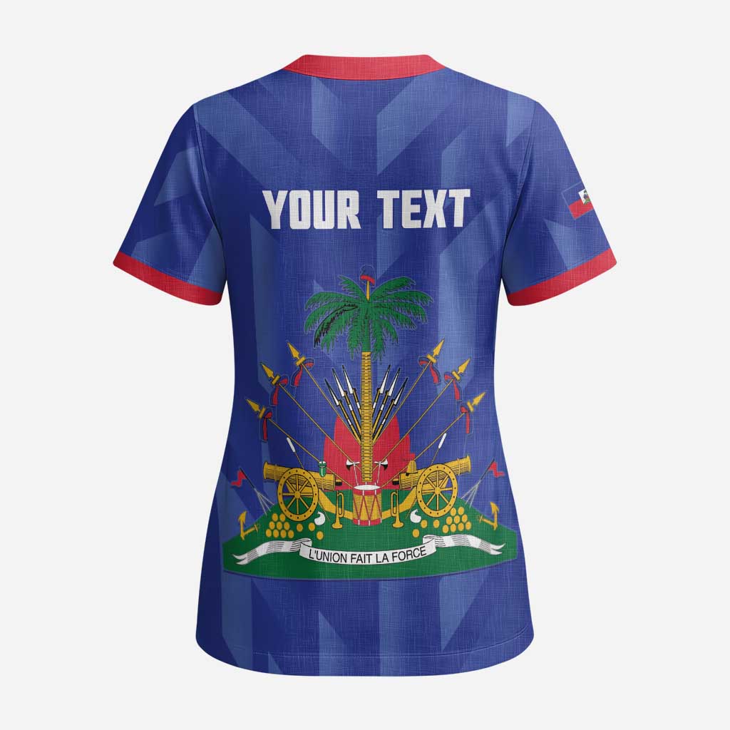 Personalized Afro Haiti Football Scrub Top Les Grenadiers Made History Once Again Blue Color - African Pride
