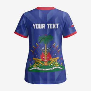 Personalized Afro Haiti Football Scrub Top Les Grenadiers Made History Once Again Blue Color - African Pride