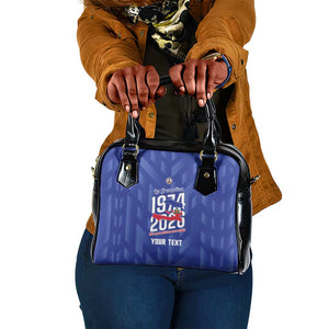 Personalized Afro Haiti Football Shoulder Handbag Les Grenadiers Made History Once Again Blue Color - African Pride