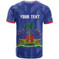 Personalized Afro Haiti Football T shirt Les Grenadiers Made History Once Again Blue Color LT14