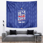 Personalized Afro Haiti Football Tapestry Les Grenadiers Made History Once Again Blue Color - African Pride