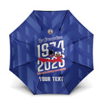 Personalized Haiti Football Umbrella Les Grenadiers Made History Once Again Blue Color