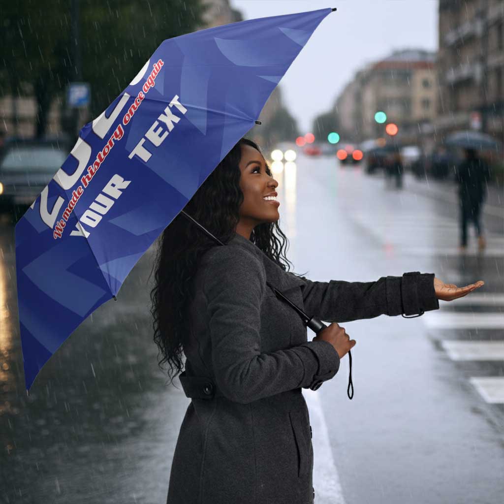 Personalized Haiti Football Umbrella Les Grenadiers Made History Once Again Blue Color