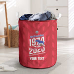 Personalized Afro Haiti Football Laundry Basket Les Grenadiers Made History Once Again Red Color - African Pride