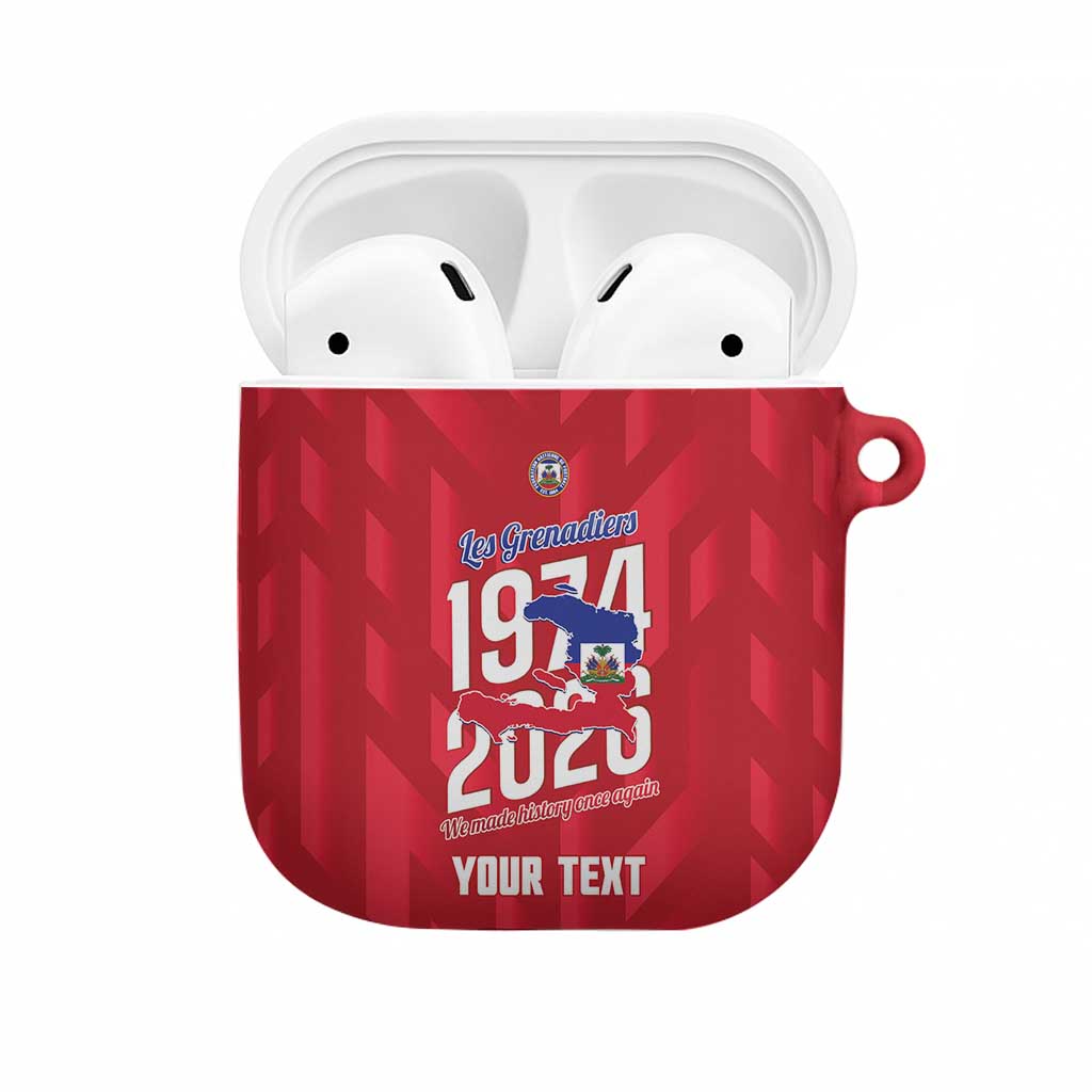 Personalized Haiti Football AirPods Case Les Grenadiers Made History Once Again Red Color
