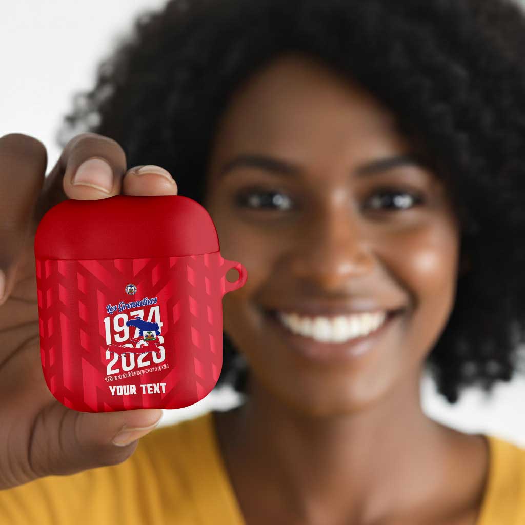 Personalized Haiti Football AirPods Case Les Grenadiers Made History Once Again Red Color