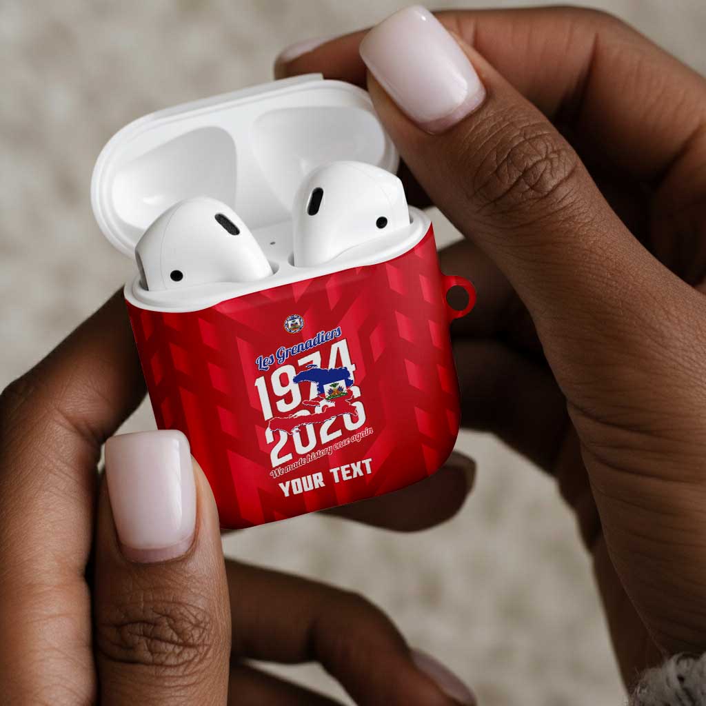 Personalized Haiti Football AirPods Case Les Grenadiers Made History Once Again Red Color