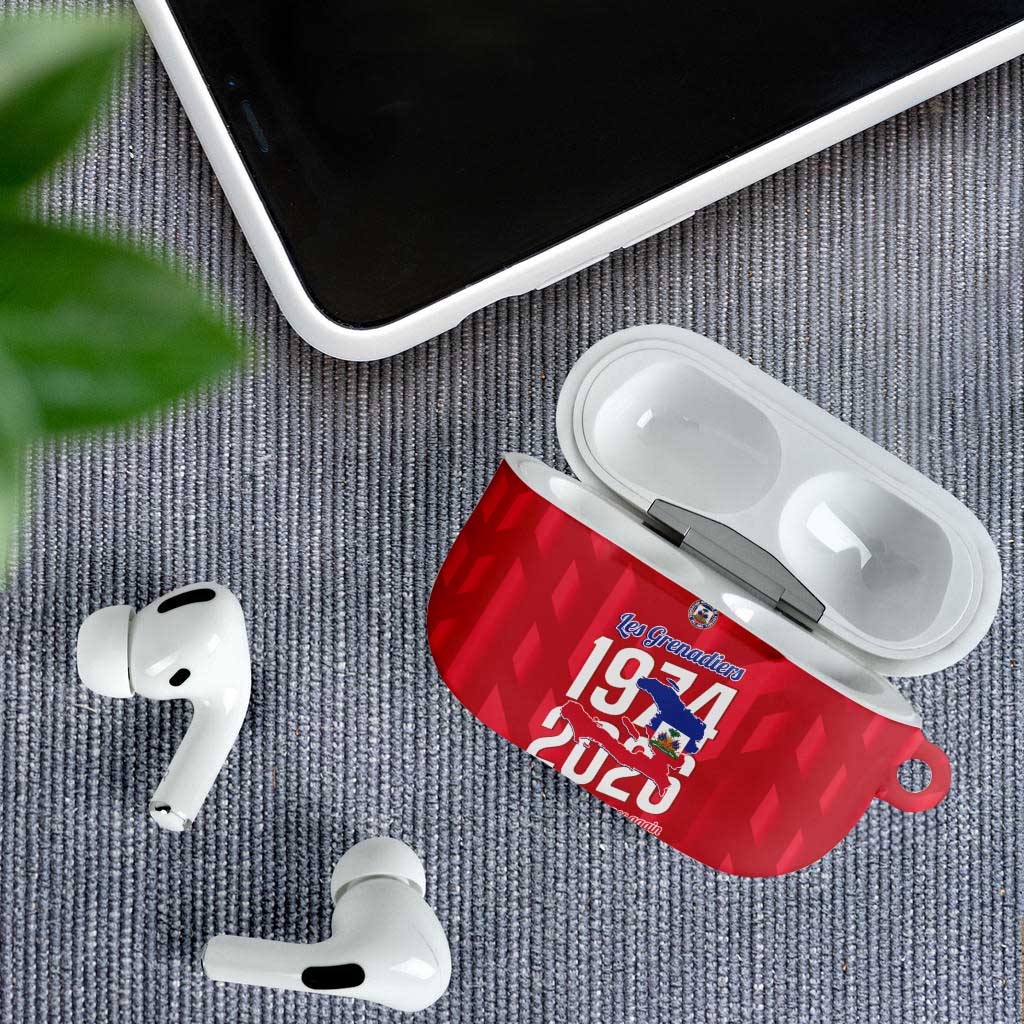 Personalized Haiti Football AirPods Case Les Grenadiers Made History Once Again Red Color