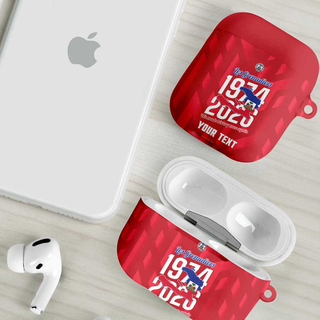 Personalized Haiti Football AirPods Case Les Grenadiers Made History Once Again Red Color