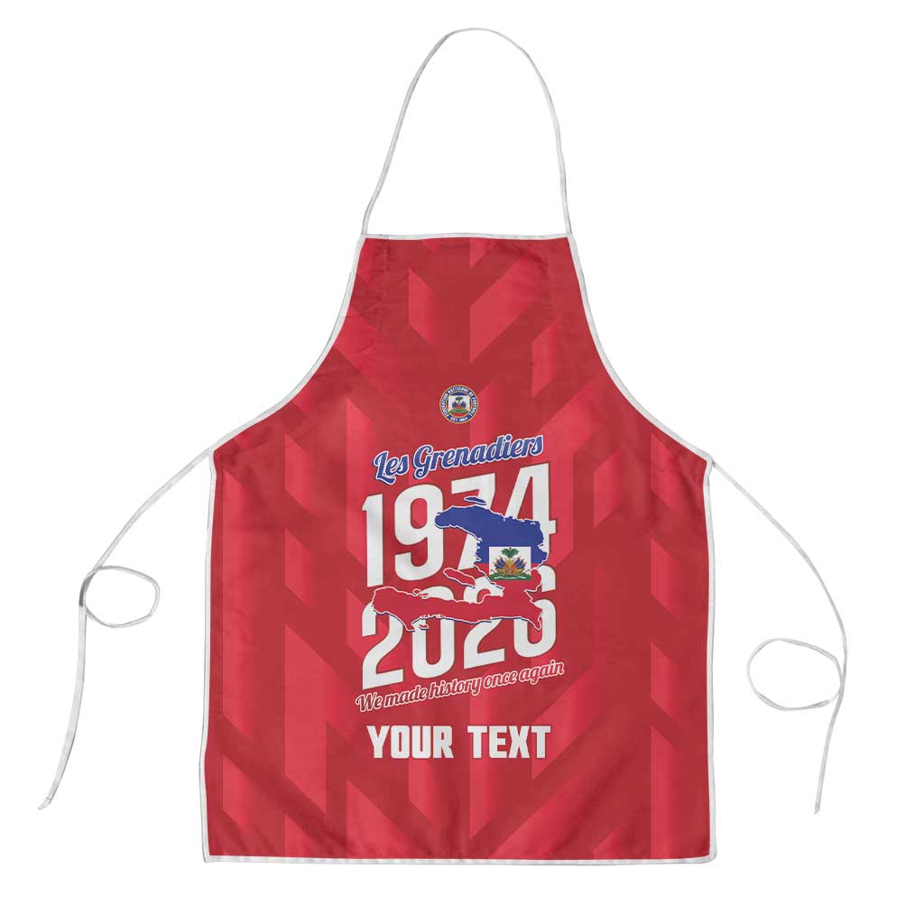Personalized Haiti Football Apron Les Grenadiers Made History Once Again Red Color